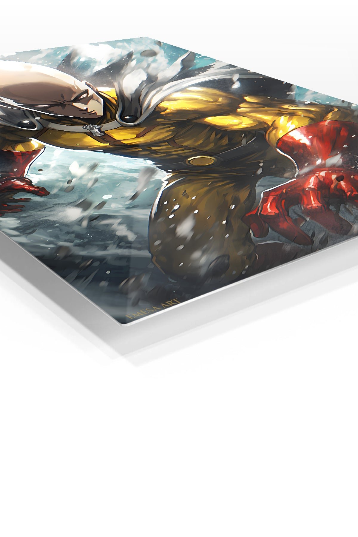 Golden Caped Hero in Flight metal wall art print, view 2