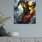 Golden Caped Hero in Flight metal wall art print, view 4