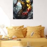 Golden Caped Hero in Flight metal wall art print, view 5