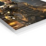 Golden Cyborg Sentinel metal wall art print, view 2