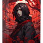 Crimson Petal Shadow Warrior metal wall art print