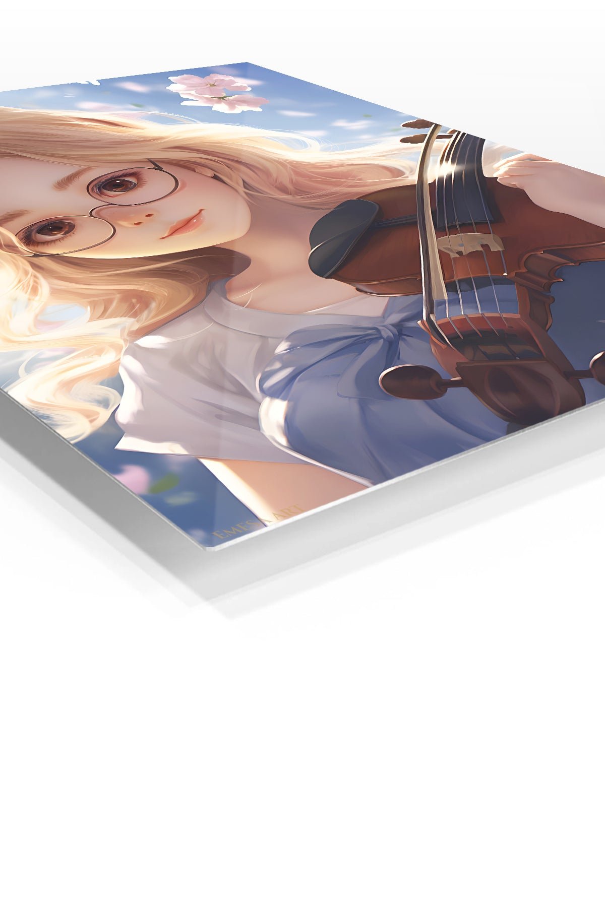 Springtime Violinist metal wall art print, view 2