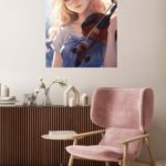 Springtime Violinist metal wall art print, view 5