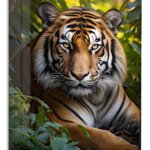 Jungle Tiger Portrait metal wall art print