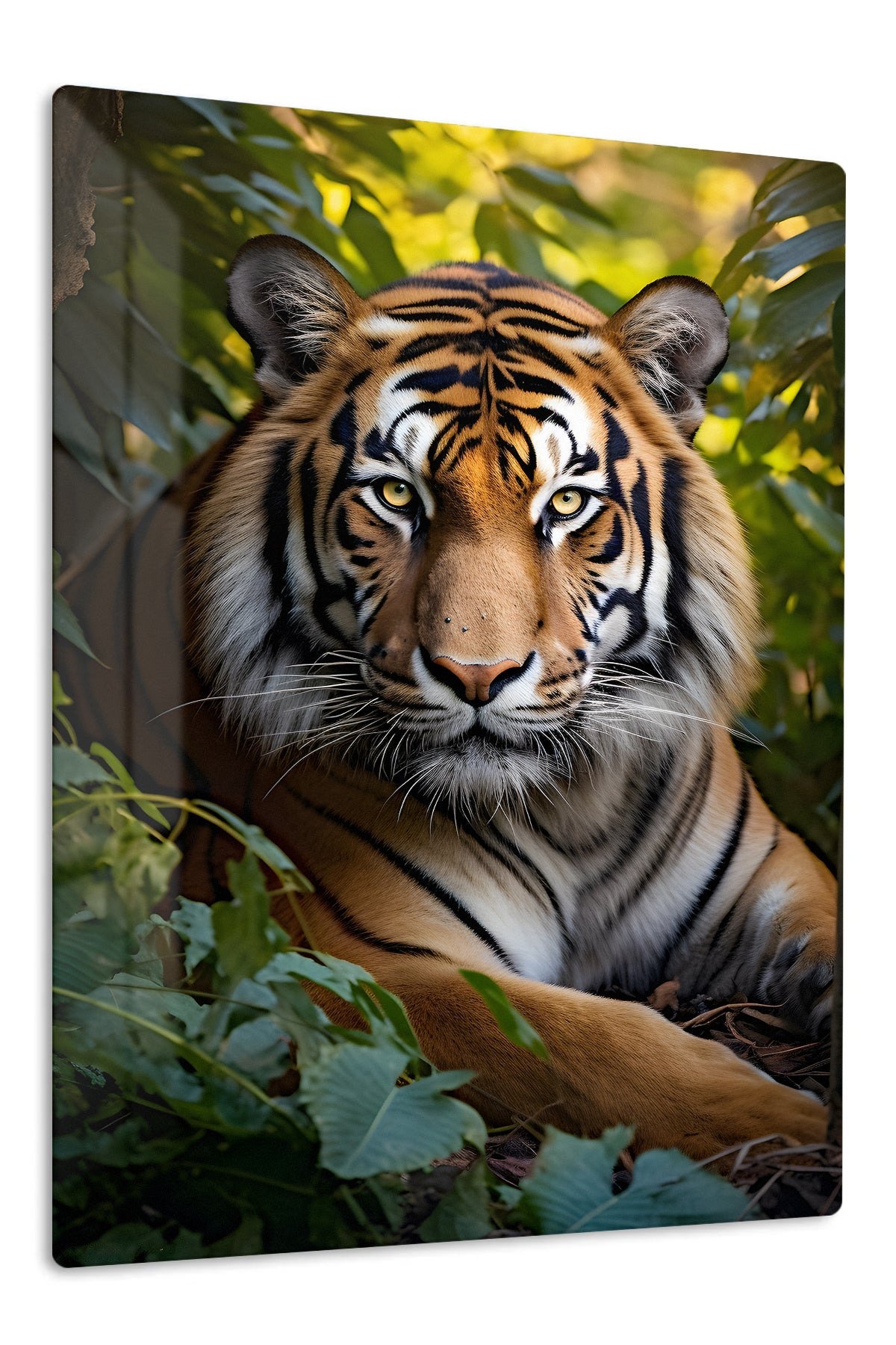 Jungle Tiger Portrait metal wall art print