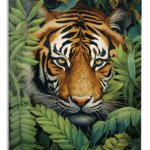 Jungle Tiger Gaze metal wall art print