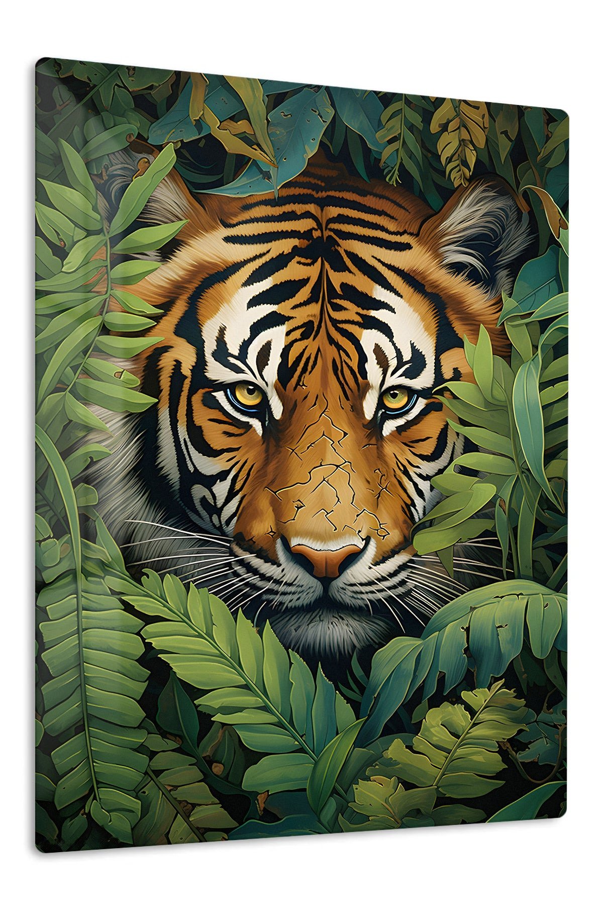 Jungle Tiger Gaze metal wall art print
