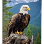 Bald Eagle Mountain Watch metal wall art print