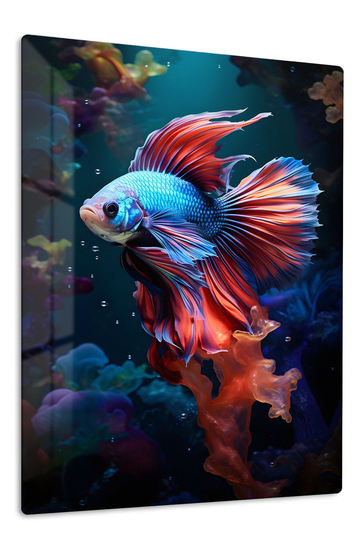 Radiant Betta Among Coral metal wall art print