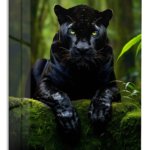 Emerald-Eyed Black Panther metal wall art print