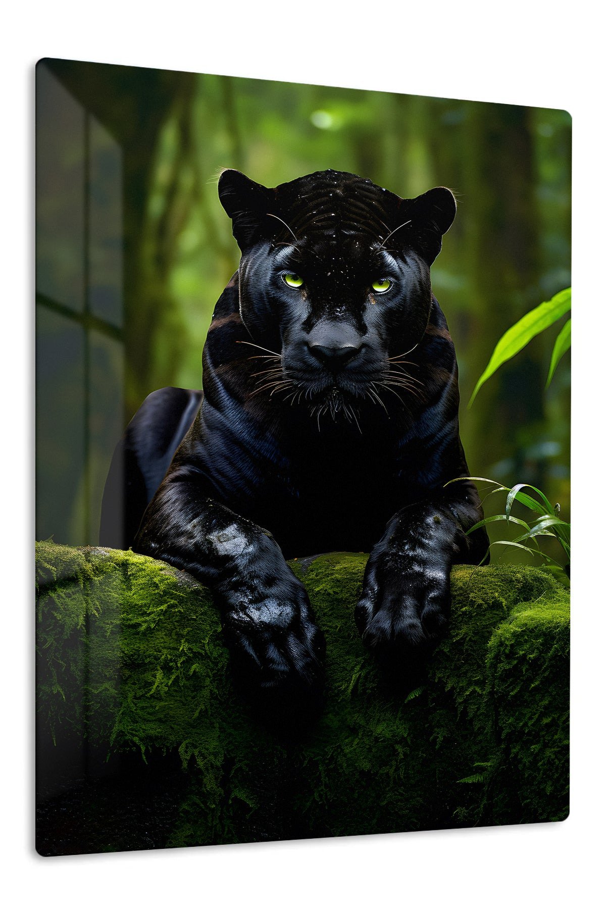 Emerald-Eyed Black Panther metal wall art print