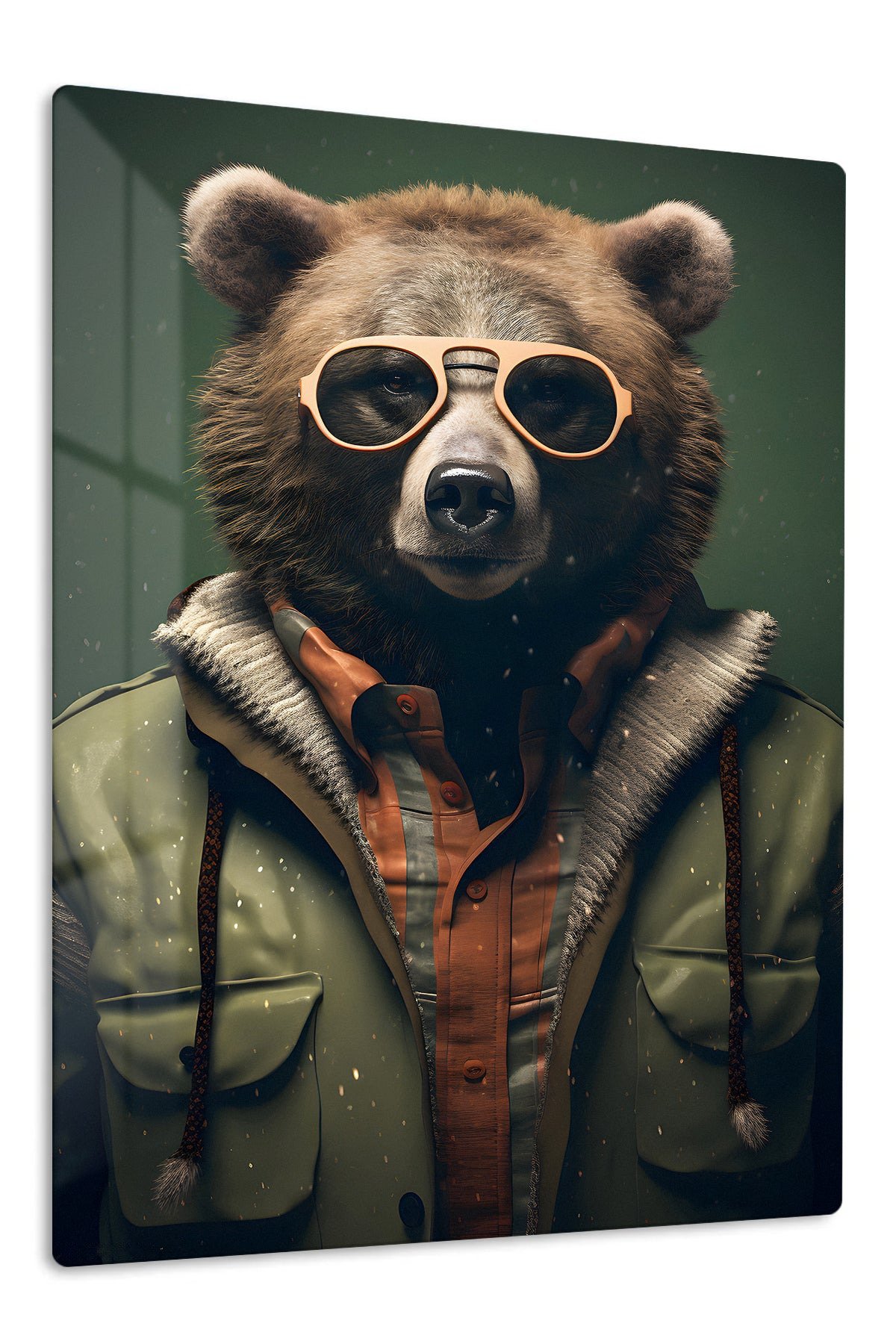 Cool Bear in Sunglasses metal wall art print