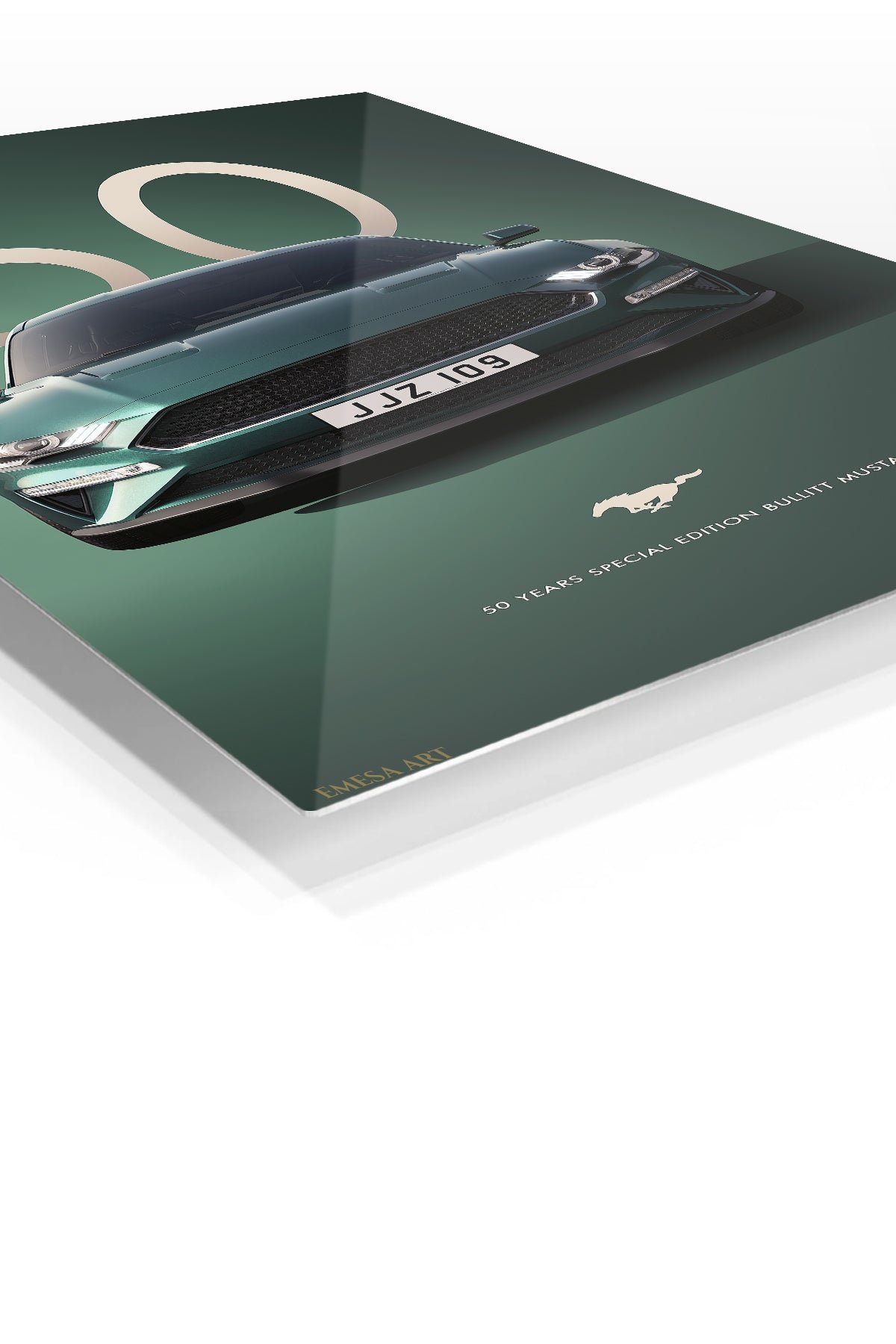 Green Mustang 50th Anniversary metal wall art print, view 2