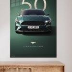 Green Mustang 50th Anniversary metal wall art print, view 4