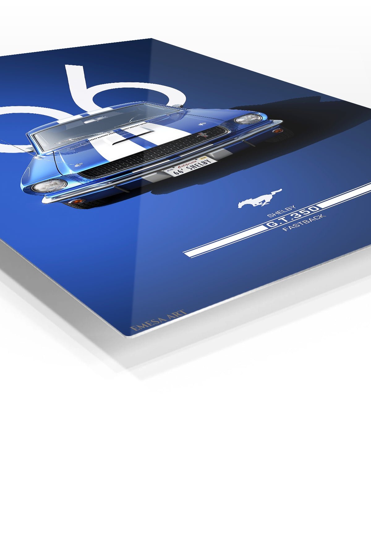 1966 Blue Shelby GT350 metal wall art print, view 2