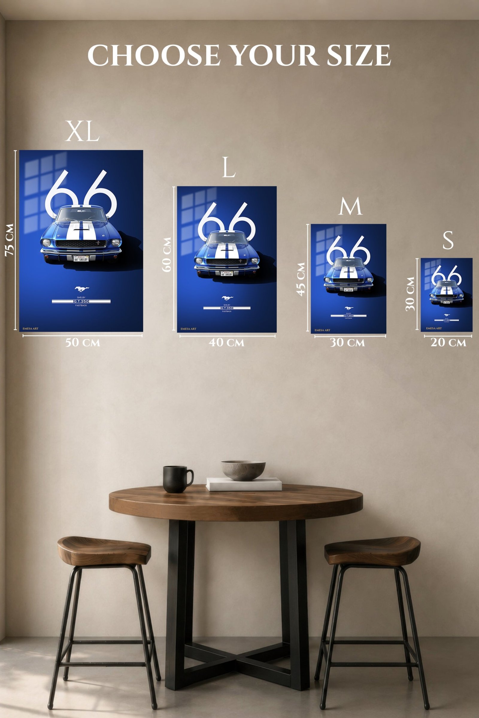 1966 Blue Shelby GT350 metal wall art print, view 6