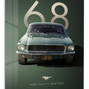 1968 Green Mustang Front View metal wall art print