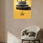 1969 Yellow Mustang Boss 302 metal wall art print, view 5