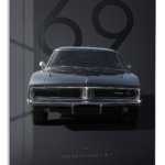 1969 Black Dodge Charger R/T metal wall art print