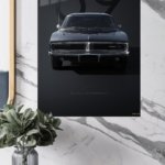 1969 Black Dodge Charger R/T metal wall art print, view 4
