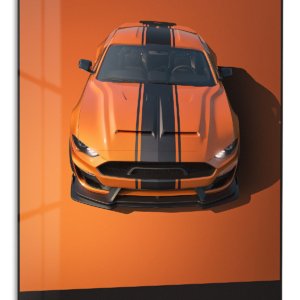 2020 Orange Shelby Super Snake metal wall art print