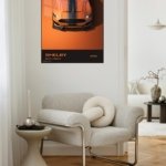 2020 Orange Shelby Super Snake metal wall art print, view 5