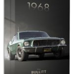 1968 Green Ford Mustang Bullitt metal wall art print