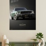 1968 Green Ford Mustang Bullitt metal wall art print, view 4