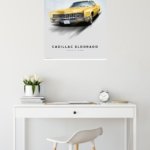 1967 Yellow Cadillac Eldorado metal wall art print, view 5