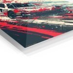 Red White Stock Car Splash metal wall art print, view 2