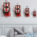 Red Stripe Sports Car Top View metal wall art print, view 6