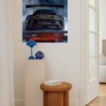 Black Porsche GT3 RS Rear View metal wall art print, view 5