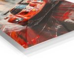 Red Endurance Race Car Motion metal wall art print, view 2