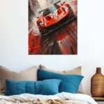 Red Endurance Race Car Motion metal wall art print, view 5