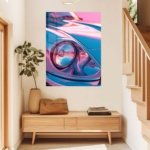 Neon Classic Sports Car Headlight metal wall art print, view 5
