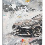 Silver Performance Car Abstract metal wall art print