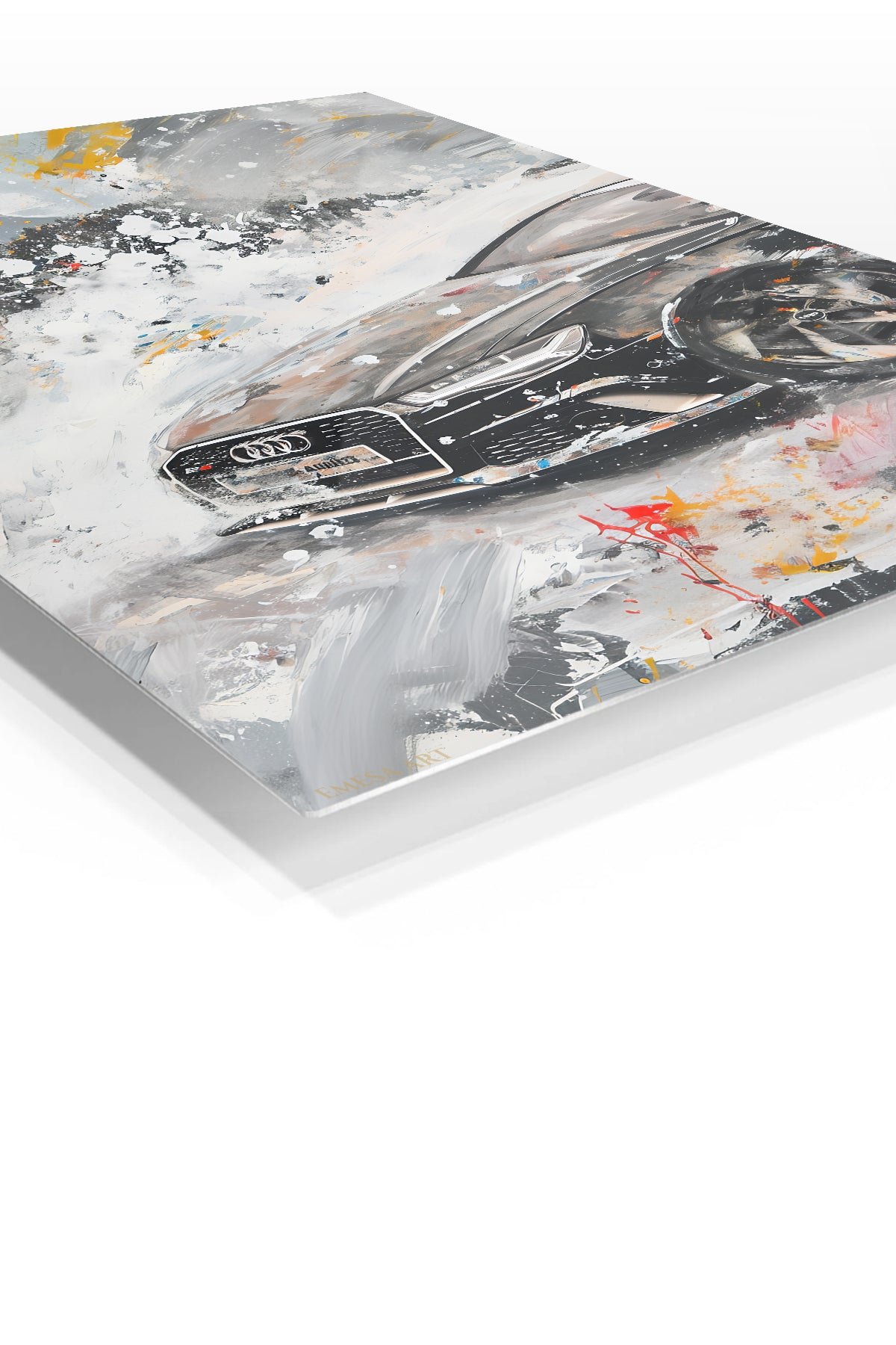 Silver Performance Car Abstract metal wall art print, view 2