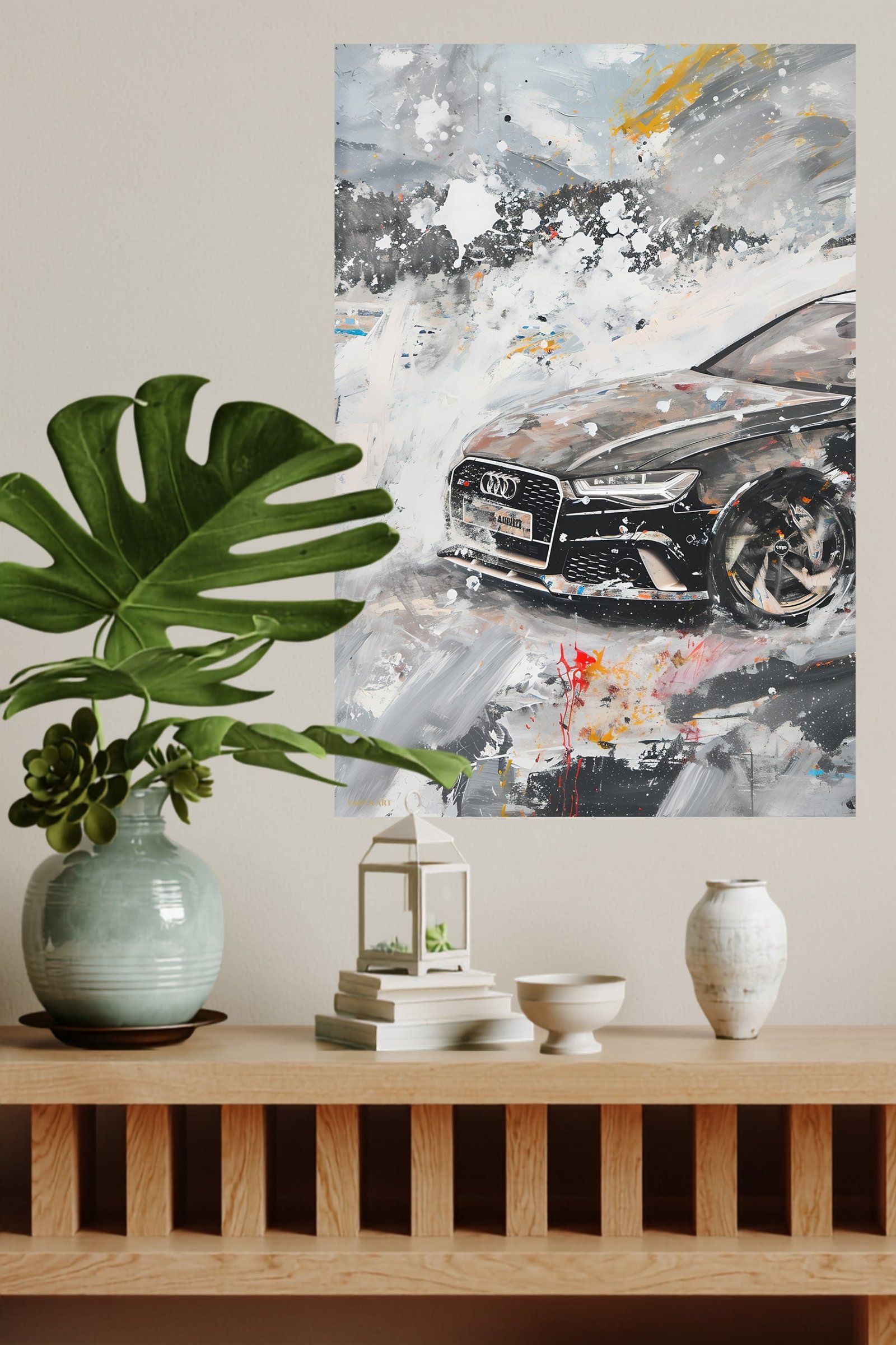 Silver Performance Car Abstract metal wall art print, view 4