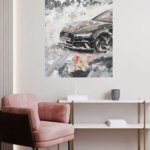 Silver Performance Car Abstract metal wall art print, view 5