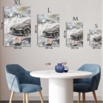 Silver Performance Car Abstract metal wall art print, view 6