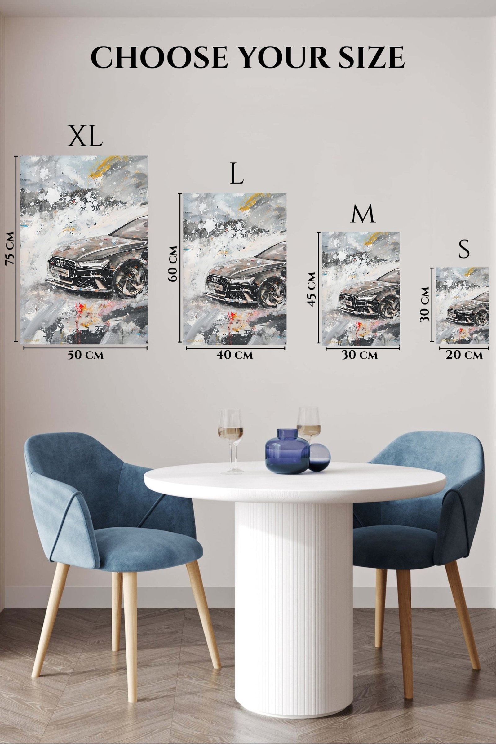 Silver Performance Car Abstract metal wall art print, view 6