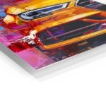 Orange Performance Coupe Pop Art metal wall art print, view 2
