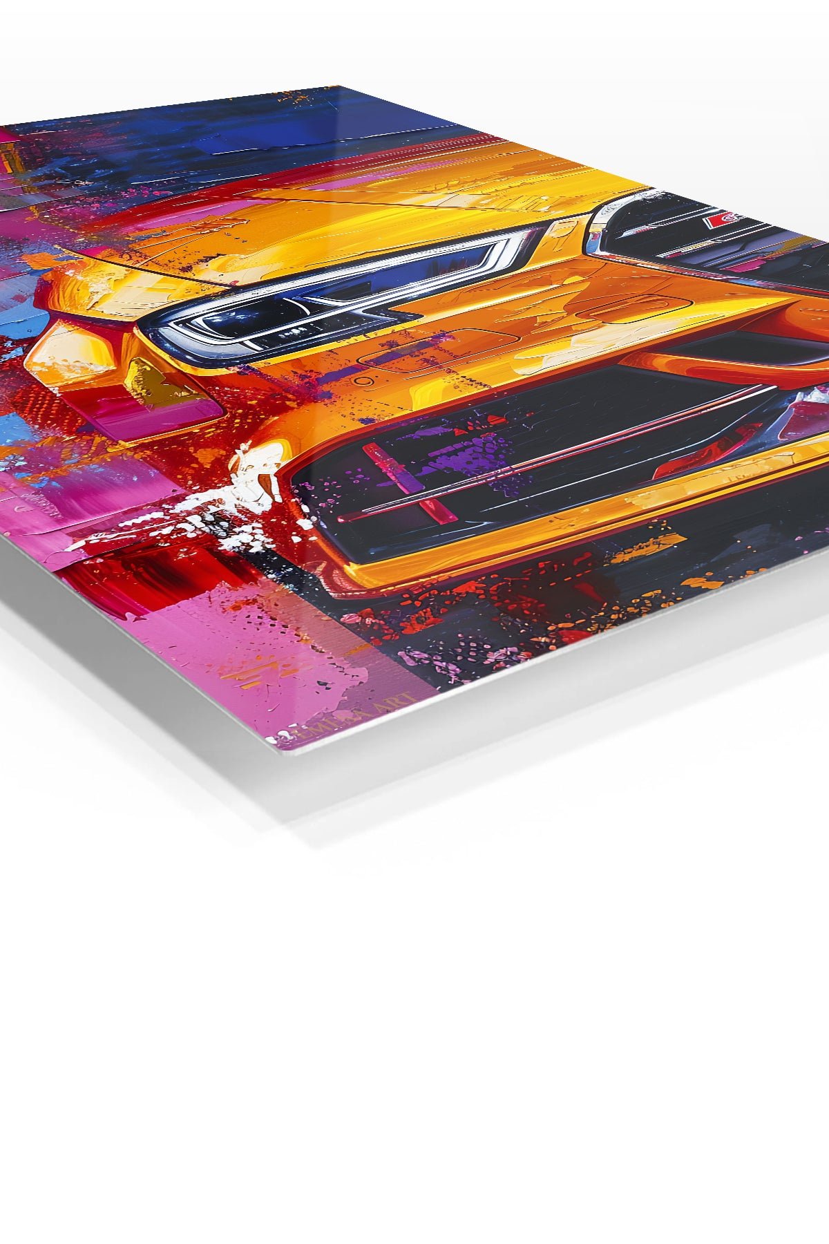 Orange Performance Coupe Pop Art metal wall art print, view 2