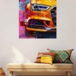 Orange Performance Coupe Pop Art metal wall art print, view 5