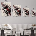Black Red Sports Car Splash metal wall art print, view 6