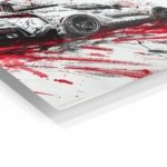 White Rally Hatchback Motion metal wall art print, view 2
