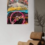 Pop Art Sports Car City Drive metal wall art print, view 5