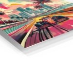 Retro Formula Racing Miami metal wall art print, view 2