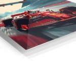 Red Racing Car at the Starting Grid metal wall art print, view 2