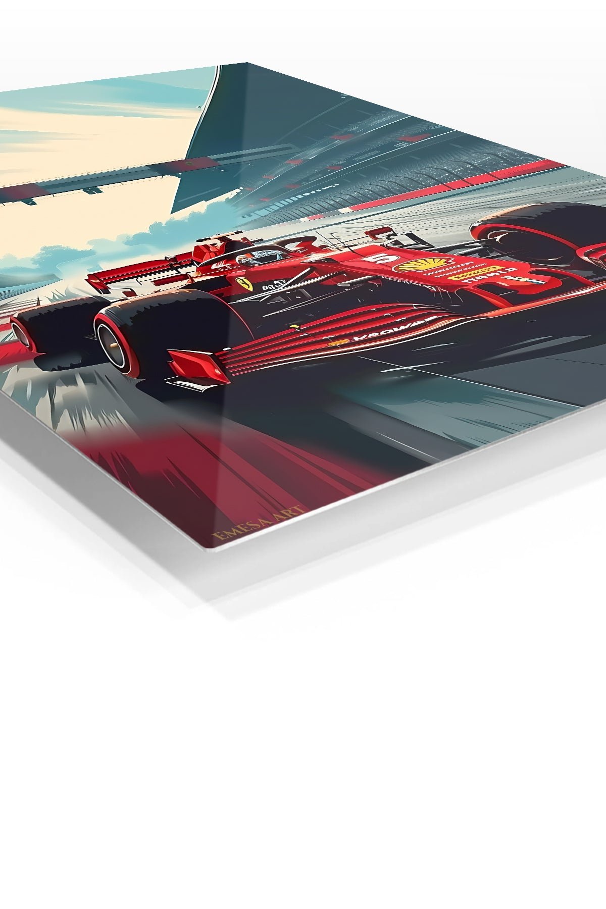 Red Racing Car at the Starting Grid metal wall art print, view 2